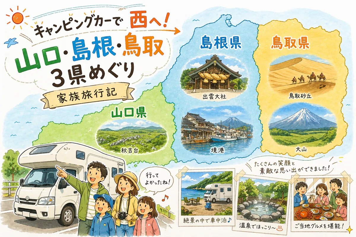 【キャンピングカーで西へ!】山口・島根・鳥取3県めぐり家族旅行記